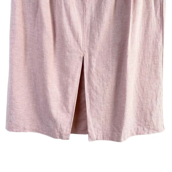 Banana Republic Linen Cotton Midi Skirt‎ Herringbone Sunwashed Pink, Size 12 - Picture 8 of 11